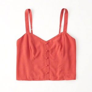 NEW A&F Cropped Sweetheart Cami Raspberry Sorbet